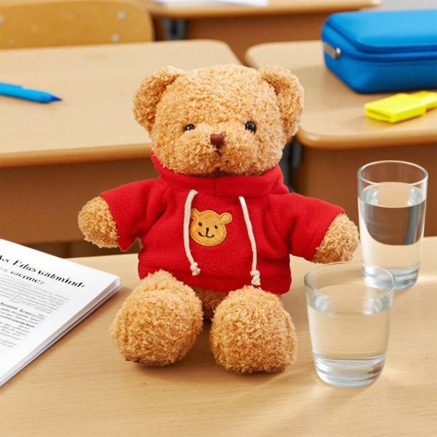 Teddy Bear Hoodie Plush Toy - Ultra Soft & Cuddly Stuffed Animal, Perfect Gift For Kids, Boys & Girls (Birthday, Christmas) - 紅色 - 查看 1