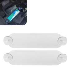 2pcs Car Windshield Toll Pass Holder Clips, Acrylic Card Clips With Strong Suction Cup, Fit Most Toll Passes - 2-piece Set - View 1