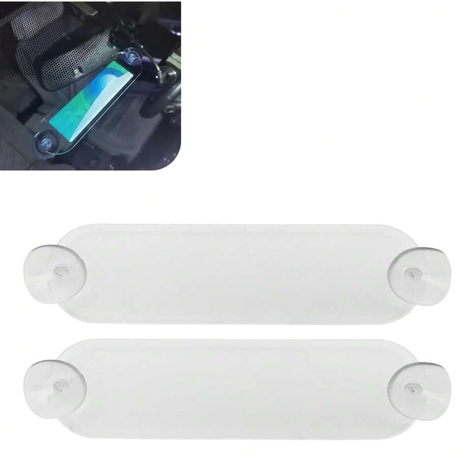 2pcs Car Windshield Toll Pass Holder Clips, Acrylic Card Clips With Strong Suction Cup, Fit Most Toll Passes - 2-piece Set - View 1