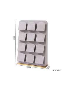 9-Grid Velvet Necklace Display Stand, Luxury Gold Base Jewelry Organizer, Jewelry Store Display Prop - Grey - View 9