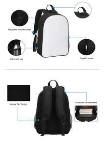 1pc Optical Illusion Art Backpack, Personalized Unisex Casual Backpack, Versatile Student Bag - A - View 5