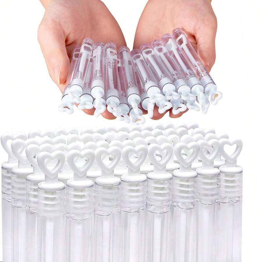 20/48/60 Stücke weiße herzförmige Seifenblasen-Stäbe, Mini Seifenblasen-Sticks als Partyfavors, geeignet für Valentinstag, Hochzeit, Geburtstagsfeier, Heiratsanträge - ohne Seifenblasenflüssigkeit, ideal für Valentinstag (leere Röhre, keine Seifenblasenflüssigkeit)