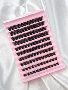 120 قطعة DIY رموش حجم كبير 10 صفوف بأطوال مختلفة من 8 إلى 16 ملم، لون D مجعد، رموش صناعية من الفرو الناعمة والمجعدة والطبيعية الخفيفة، عناقيد رموش، رموش فردية، رموش مزيفة - D - مشاهدة 3