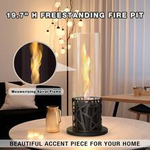 Tornado Tabletop Bio Ethanol Fireplace Indoor Outdoor,Portable Table Top Fire Pit Fuel Bioethanol Heater Black On-Site - Black + Steel + Luxury + Modern - View 4