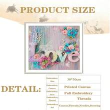 LaoJieYuan 2026新款蝴蝶花卉爱心预印十字绣套件DIY刺绣全套工具包爱好缝纫手工绘画成人批发DIY套件工艺品刺绣套件十字绣套件钩针套件戳绣套件缝纫配件缝纫套件绣线工艺套件针线材料缝纫图案钩针工艺用品刺绣套件初学者缝纫图案 - 需要自己繡-不含框架 - 查看 8