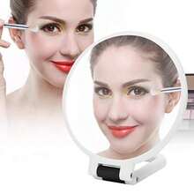 Espejo de Aumento Portátil de Mano, Doble Cara con Aumento 5X, Plegable y Colgante, Ideal para Viajes, Maquillaje Rápido o Cuidado Facial - como en la foto - Ver 6