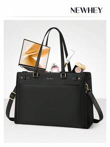 NEWHEY 15.6 Inch Women's Laptop Bag, PU Leather Briefcase, Waterproof Office Handbag, Designer Laptop Sleeve, Suitable For Office, Teachers, College Students, Travel, Large Capacity, Professional - Multicolor - View 12