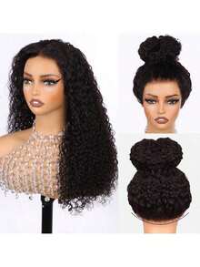 ZHENDEFA 360 Degree Lace Frontal Wig, Invisible Hairline, No Glue, Wavy, Drawstring, 200% Density, Brazilian Virgin Hair - SNatural - View 9