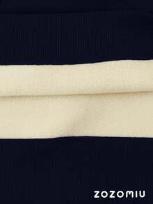 Hoodie Afelpada Azul Marino"Heartbeat Navy Cozy" para Mujer - Azul Marino - Ver 2