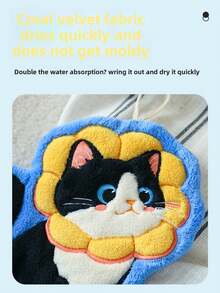 1条可爱猫咪造型多巴胺吸水性强、触感柔软的手巾，竖款设计节省空间，适合浴室和厨房装饰，色彩鲜艳，可用作浴室/厨房装饰布或厨房毛巾 - 彩色 - 查看 7