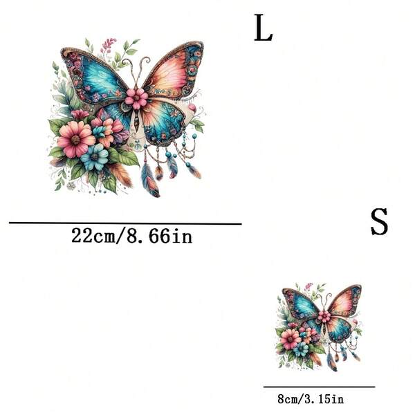 1pc/2pcs/3pcs Butterfly Pattern Heat Transfer Stickers, DIY Iron-On Patches, Suitable For T-Shirt Making, Pillow Decor, Backpacks, Cushions, Pants, Sofa Covers, Waterproof & Fade Resistant
