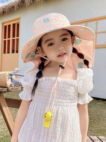 Mũ chống nắng mùa hè cho trẻ em, mũ tai bèo rộng vành thoáng khí bằng lưới, mũ choàng đi biển cho bé chống nắng. - mũ - Xem 7