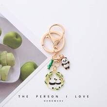 1pc 2026 Cute Panda Flower Keychain, Chinese Style Handmade Chengdu Panda Couple Pendant, Creative Bag Charm, Perfect Gift For Boyfriend, Girlfriend, Birthday, Party, Family - Multicolor - View 10