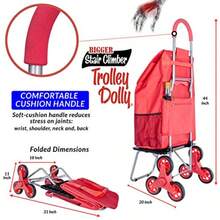 carrito organizadordbest Products Carrito de Compras Plegable para escaleras - Rojo - Ver 4
