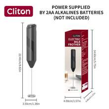 CLITON 電動牛奶起泡器 6色（黑色、白色、藍色、綠色、粉色、紅色），3款選擇：單件、塑膠、不鏽鋼，簡約設計，AA電池供電（不含電池），靜音便攜攪拌器，適用咖啡、廚房，聖誕節與婚禮禮物 - 彩色 - 查看 23
