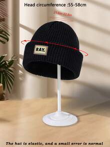 男士针织帽，1顶，带布标“HERE FISHY”，时尚个性，适合钓鱼、滑雪、露营、情侣佩戴，弹性帽型，秋冬季款。 - B - 查看 11