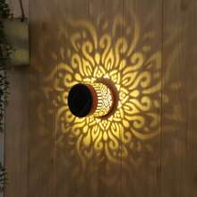 1个太阳能围栏灯,户外壁灯,镂空设计,LED太阳能灯,适用于花园、庭院、露台、楼梯照明,也可用于花园、草坪、露台、楼梯、生日派对装饰、庭院花园装饰、前门装饰、圣诞节和万圣节派对庭院装饰、斋月灯笼、斋月装饰 - TY-K223 - 查看 6