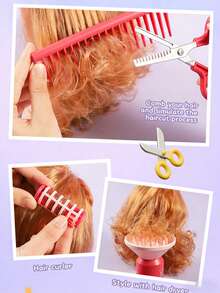 45/49件套儿童美发造型过家家玩具套装，角色扮演和沙龙换装玩具，送给女孩的完美生日礼物。惊喜礼物！ - 彩色 - 查看 9