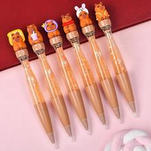 1pc Cute Capybara Liquid Motion Pen, Creative Fidget Pen, Random Style Cartoon Twist Stress Relief Pen - Multicolor - View 11
