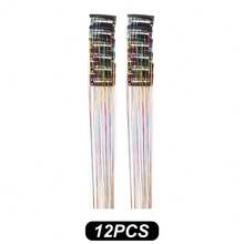 12pcs Shiny Multicolor Horse Hair Decoration Set, Colorful Sequins For Horse Mane And Tail, Easy-To-Apply Horse Grooming And Costume Accessory, Photography Prop, Suitable For Performance, Photography, Masquerade And Other Occasions - Multicolor - View 9