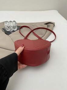 1 pièce Sac bandoulière matelassé en forme de cœur de couleur unie, sac à épaule mini stylé, sac à main léger - idéal pour les femmes, les étudiantes, les jeunes filles, parfait pour un usage quotidien, les sorties décontractées, les courses, les rassemblements de vacances - Multicolore - Voir 10