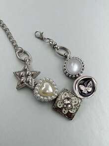 1件时尚复古个性化Y2K嘻哈星星、蝴蝶、心形链条手链，适合女性在夏季、节日、派对、海滩、舞会等场合佩戴。 - 彩色 - 查看 5