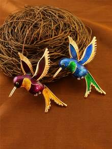 1pc Luxury Handmade 3D Green Crystal Studded Bird Brooch Pin, Suitable For Daily Wear By Men And Women - bird brooch - View 6