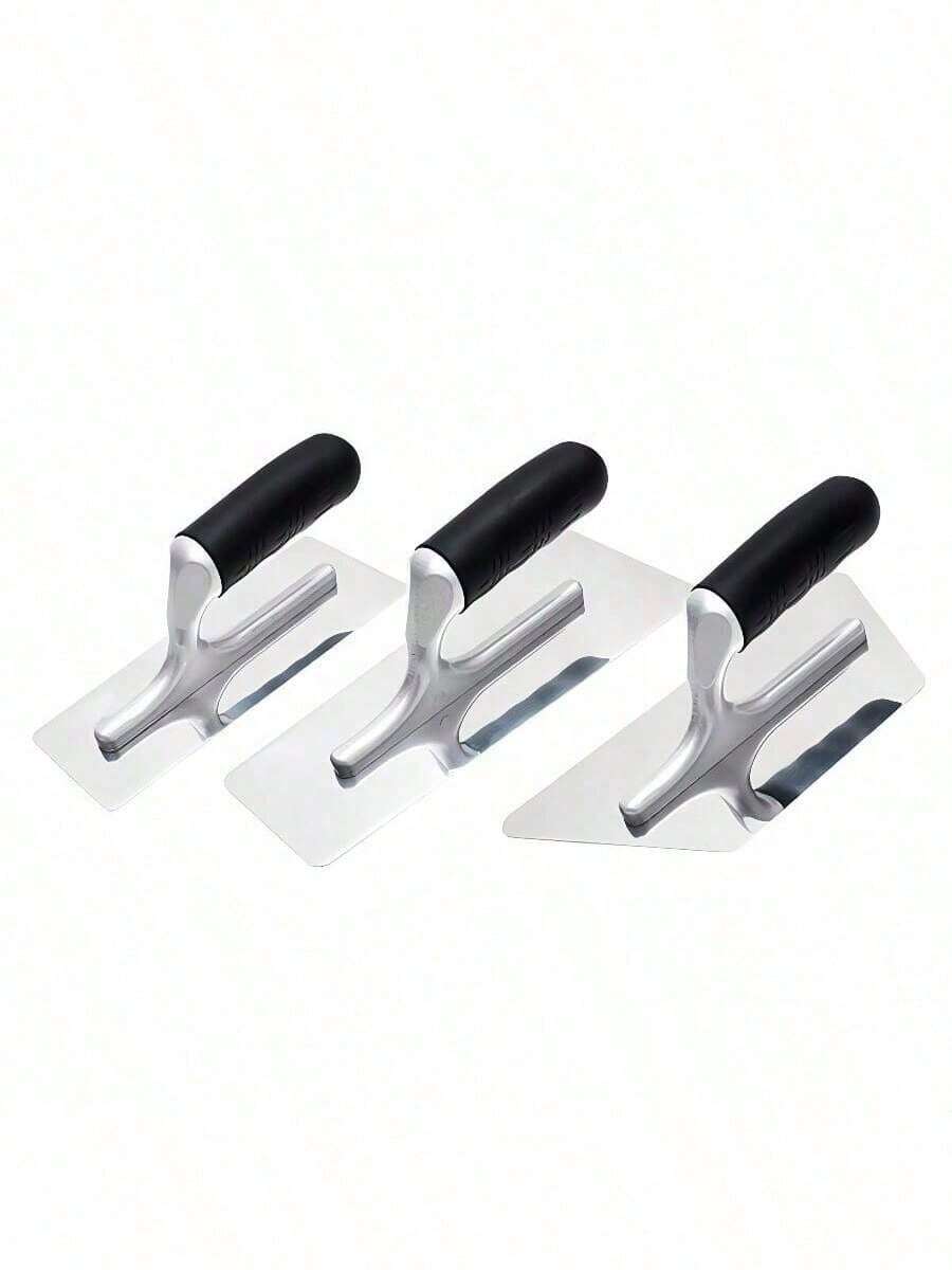 3件套不锈钢塑料手柄混凝土抹刀，适用于墙面抹灰、刮腻子、建筑石膏板工具 - A - 查看 1