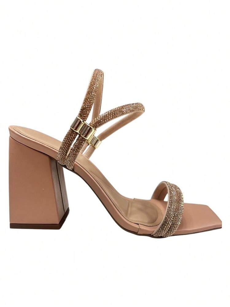 Women's Comfortable Rhinestone Sandal For Parties - 珊瑚粉 - 查看 5