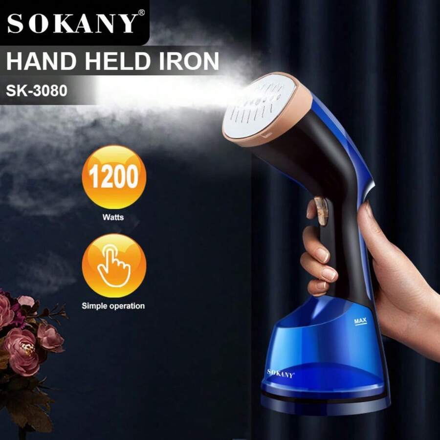 Plancha multifuncional para el hogar SOKANY 3080, plancha de vapor con cepillo, plancha de mano. 1200W de alta potencia, calentamiento rápido. Depósito de agua de gran capacidad con ventana de visualización, equipado con bloqueo de , fácil de desmontar. Adecuado para cuellos, botones y otras áreas pequeñas. - Tipo de Enchufe A Japonés (100V) - Ver 1
