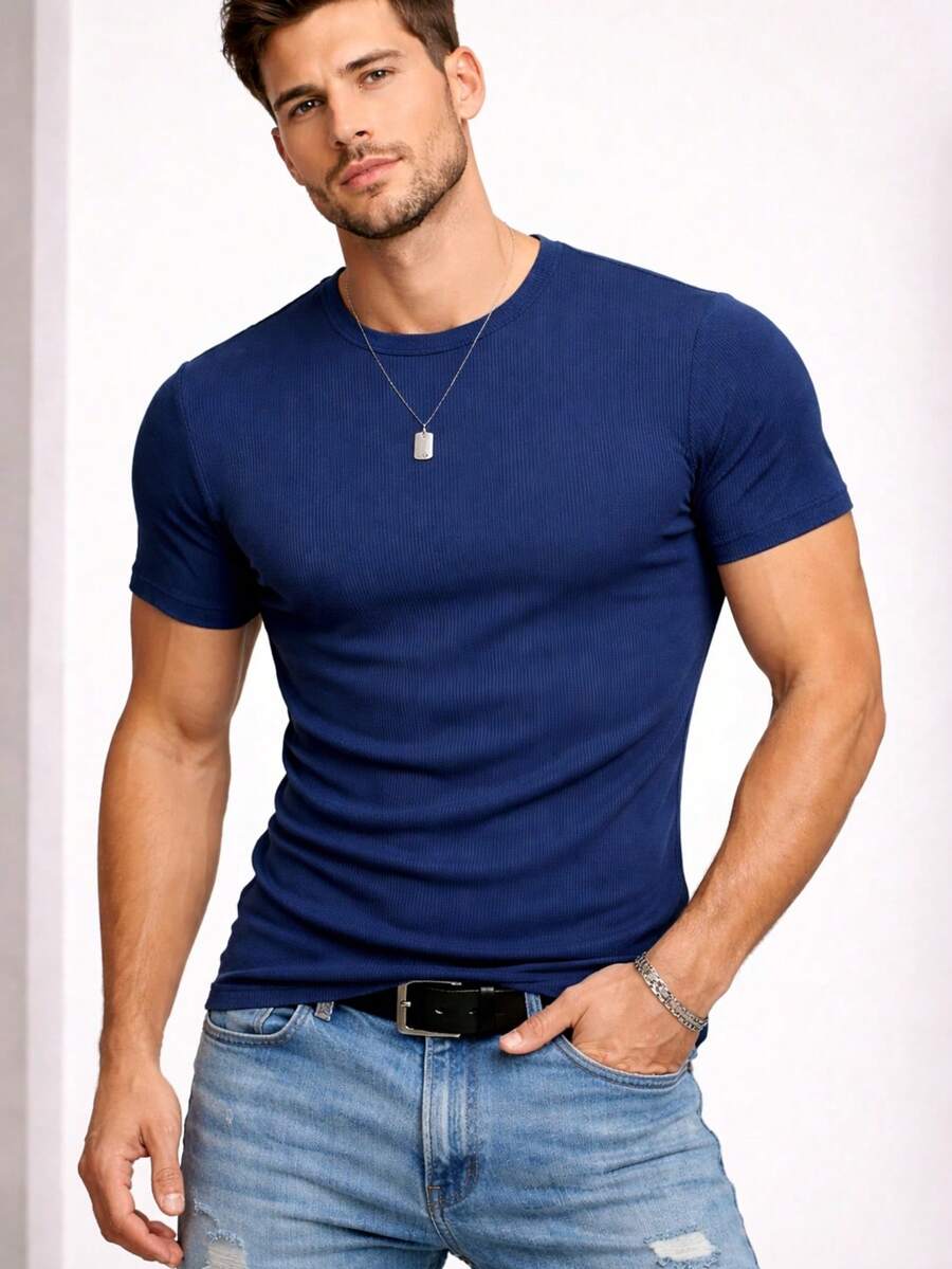 Men T-Shirts - Màu xanh hải quân - Xem 1
