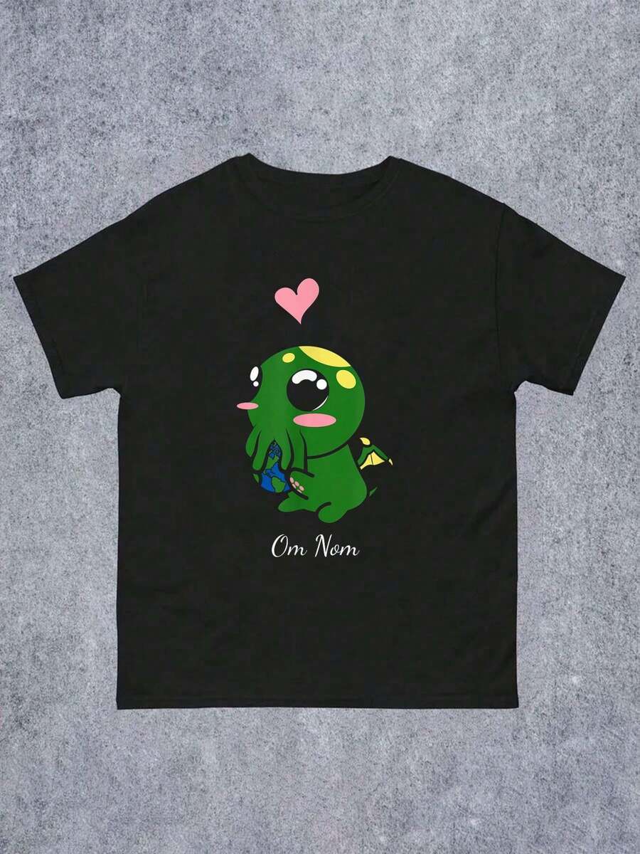 Shirt Shaman Little Cthulhu Cotton T Shirt Men Crew Neck Short Sleeve Casual T-Shirt - Black - View 1