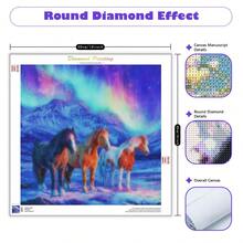 1幅钻石画 三匹马 全圆刺绣钻石动物针线艺术工艺品 40x40厘米 无框 - 彩色 - 查看 3