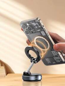 Giá đỡ điện thoại từ tính xoay 360°, có thể gập lại và kéo dài, chất liệu ABS, không chống nước, thích hợp sử dụng trong xe hơi/phòng tắm/du lịch/phòng tập thể dục/bề mặt gương nhẵn, giá đỡ điện thoại, phụ kiện xe hơi. - A - Xem 4