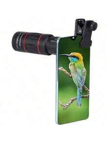 18X High Definition Telephoto Lens For Smartphones, Universal Phone Zoom Lens With Rubber Grip, Suitable For IPhone And More, Great For Outdoor Bird Watching/Wildlife/Landscape Photography - A - View 3