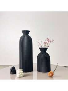波浪纹理艺术花瓶,波西米亚风格花瓶,干花花瓶,适用于室内装饰花瓶,玄关装饰花瓶,办公室装饰花瓶 - 彩色 - 查看 19