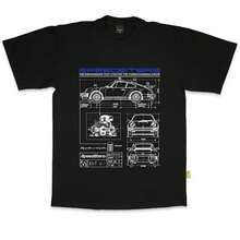 Super Car Printed Men's T-Shirt Cotton Casual O-Neck Short Sleeve Women's Streetwear Tee Oversize High Quality 911 Car Tops - 黑色 - 查看 1
