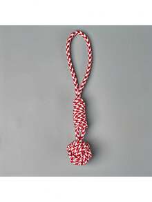 Heavy Duty Large Dog Tug Toy - Thick Braided Rope Ball With Red Striped Fabric Cover, Durable Chew Tug Toy, Suitable For All Dog Breeds (Puppies And Adult Dogs) - Multicolor - View 4