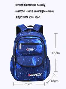 1pc Unisex Fashionable Backpack With Adjustable Shoulder Straps, Zipper Closure, Adjustable Chest Buckle To Prevent Strap Slippage, 2 Main Compartments And 3 Zipper Pockets, Organized Storage Design - Backpack - View 2