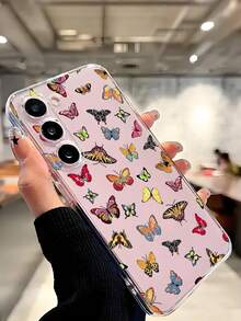 1pc Graceful Butterfly Soft Phone Case, Compatible With Huawei Honor, Redmi, MOTO, Galaxy A04e/12/A13/A14/A34/A50/A52/A53/A54/S21/S22/S23/S24/S25/S25Ultra/S25FE/S26/S26 PLUS/S26 ULTRA/S26 EDGE, 6A/7A/8A, 12T/13T/15T/15T Pro - Clear - View 7