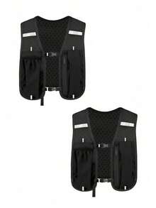 1pc/2pcs Unisex Running Hydration Vest. Hydration Running Vest Backpack, Reflective, Multiple Pockets, Quick Dry, Waterproof, Breathable, Adjustable Backpack For Running, Hiking, Cycling, Trail, Marathon Hydration Backpack, Lightweight Running Vest, For Women, Men, Adjustable Strap, Multi-Pocket Hydration Backpack, Hiking, Camping, Cycling Breathable Running Vest - Multicolor - View 16