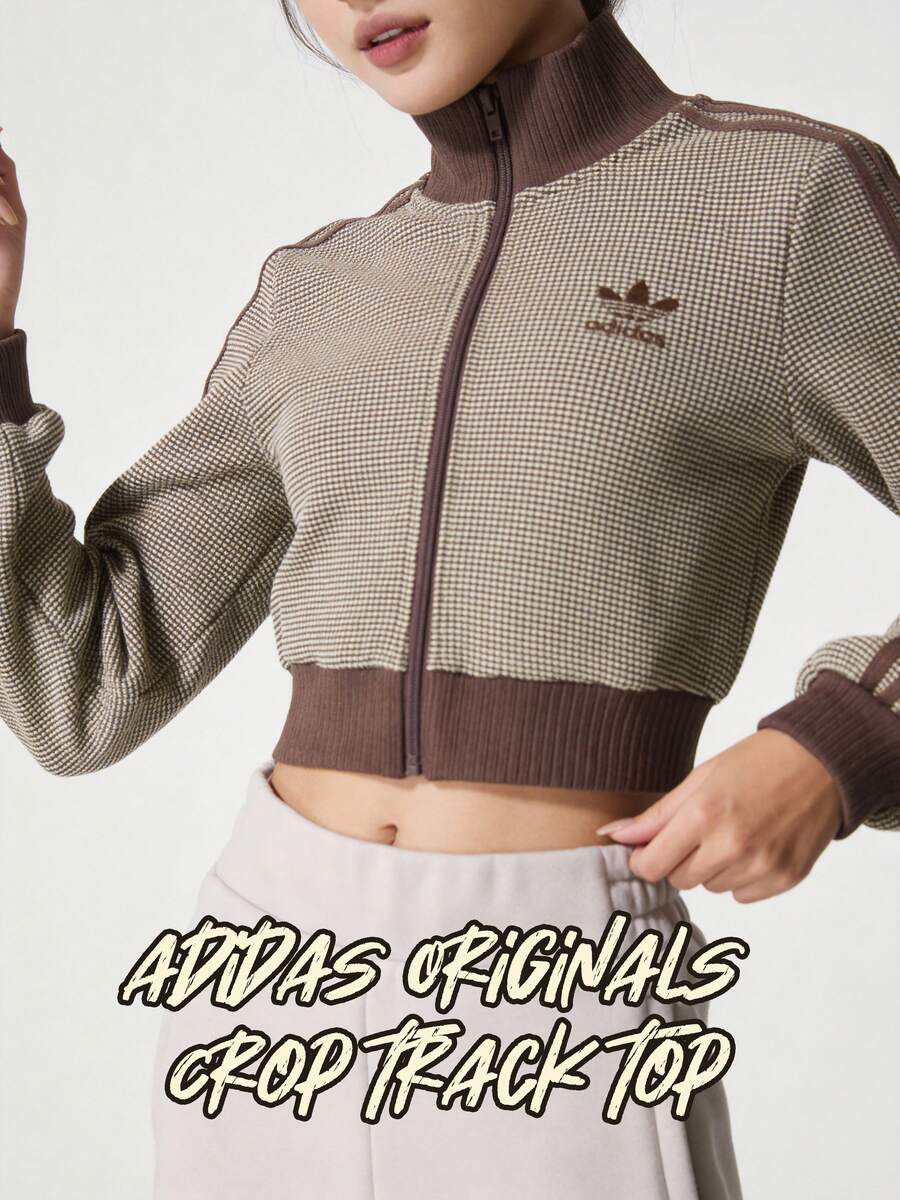 Adidas Originals Áo khoác nữ - Áo khoác ngoài thoải mái, thể thao, thường ngày, gợi ý đặt hàng lớn hơn một cỡ KC2645 - Lớp đá đất cát/lớp đá đất sâu màu nâu - Xem 1