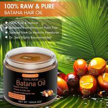 Hair Oil, 100% Natural Extract, Unrefined Organic Batana Oil For Hair Care. Used To Enhance Hair Quality, Make Hair Soft And Shiny, Reduce Dryness And Frizz, Suitable For Both Men And Women - Đen - Xem 3