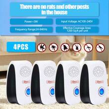 4pcs-Upgraded Rodent Repellent, Soundwave Technology Repellent, Indoor Rodent Repellent, Automatic Frequency Conversion Repellent, Electronic Plug Repellent, Suitable For Home And Office, Kitchen And Warehouse - US A Type Plug(110-127V) - View 2