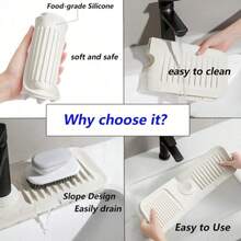 Silicone Sink Splash Guard, Featuring Slanted Water Diversion Design, Large Anti-Slip Faucet Base Protector Pad, Easy-To-Clean Drip Tray, Suitable For Kitchen Sink, Bathroom Vanity, Laundry Room, RV And More, Practical Home Essential And Bathroom Decor Accessory. - màu ngẫu nhiên - Xem 6