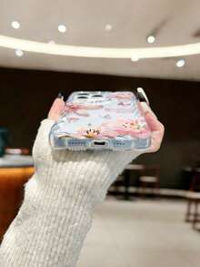 Flower Braided Wave Edge Elegant TPU Floral Painted Shockproof Protective Phone Case Compatible With IPhone 17pro/17Air /17/17promax 16/11/16pro/16plus/16promax/16e/15Promax/13/14/12/XS/XR/7G/8PXR /7/8, Painted Protective Soft Case Compatible With IPhone 15Promax, 13, 14, 12, X, 14, Braided Wave Edge TPU Shockproof Soft Phone Case - Multicolor - View 5