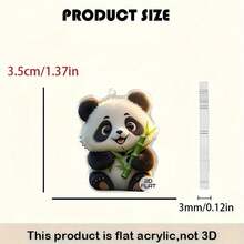 2D Flat Panda Holding Bamboo Eating Bamboo Pendant Earrings, Fashionable Jewelry, Party Gifts, Holiday Gifts For Family And Friends - Multicolor - View 4