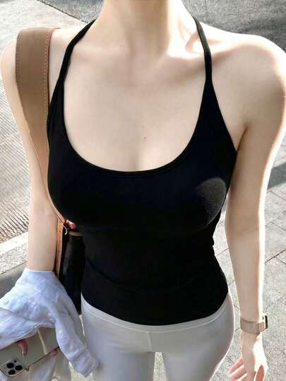 Nuevo sujetador deportivo de primavera/verano, sujetador deportivo de alto impacto con cuello cuadrado, tirantes de espagueti, acolchado, adecuado para uso al aire libre