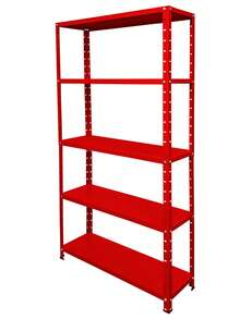 5-Shelf Adjustable Steel Shelf 25x77cm 25kg Multipurpose Various Colors - Đỏ - Xem 7