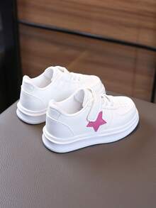 1 par de zapatillas casuales planas transpirables y unisex, con suela blanda antideslizante para niños, zapatos de skate de moda versátiles para estudiantes, adecuados para primavera y otoño - Blanco - Ver 6